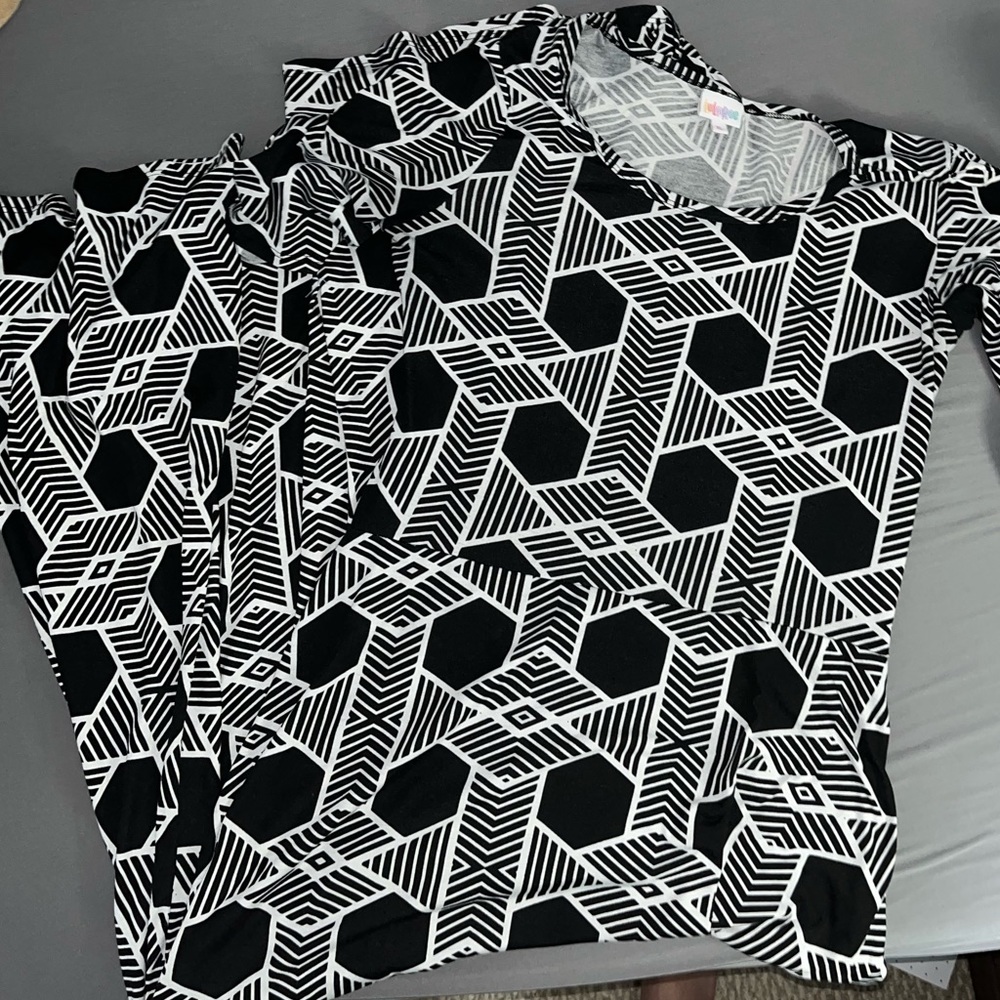 LuLaRoe Maxi Dress black and white sz XL